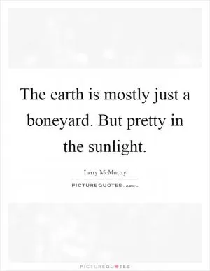 The earth is mostly just a boneyard. But pretty in the sunlight Picture Quote #1