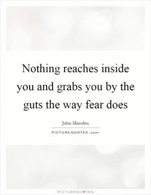 Nothing reaches inside you and grabs you by the guts the way fear does Picture Quote #1