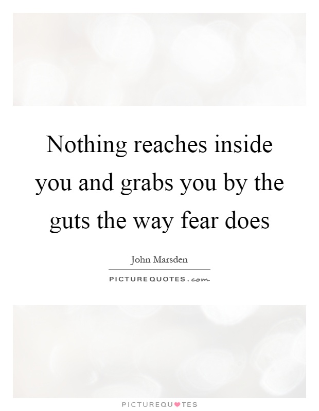 Nothing reaches inside you and grabs you by the guts the way fear does Picture Quote #1