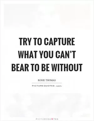 Try to capture what you can’t bear to be without Picture Quote #1