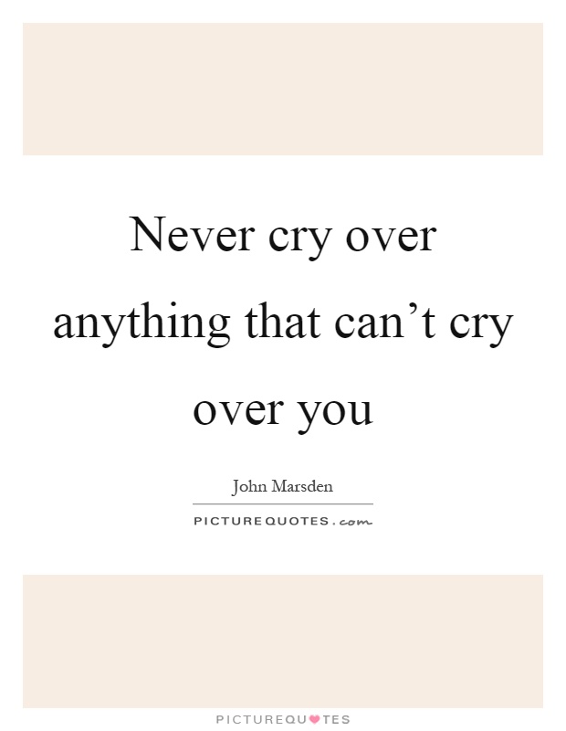 Never cry over anything that can't cry over you Picture Quote #1