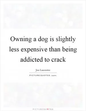 Owning a dog is slightly less expensive than being addicted to crack Picture Quote #1