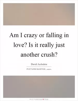 Am I crazy or falling in love? Is it really just another crush? Picture Quote #1