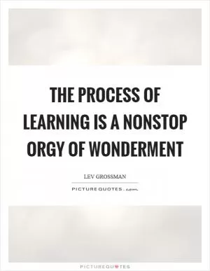 The process of learning is a nonstop orgy of wonderment Picture Quote #1