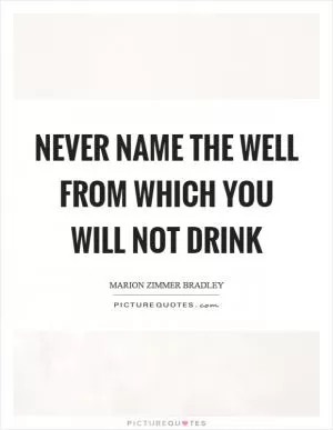 Never name the well from which you will not drink Picture Quote #1