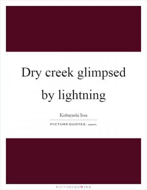 Dry creek glimpsed by lightning Picture Quote #1