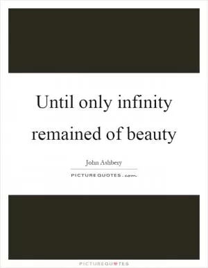 Until only infinity remained of beauty Picture Quote #1