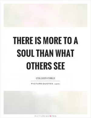There is more to a soul than what others see Picture Quote #1