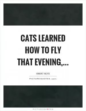 Cats learned how to fly that evening, Picture Quote #1