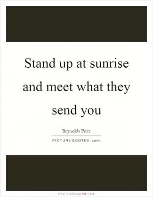 Stand up at sunrise and meet what they send you Picture Quote #1