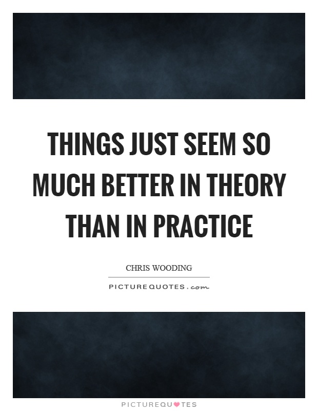 Things just seem so much better in theory than in practice Picture Quote #1