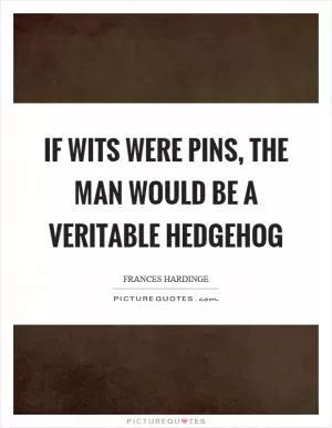If wits were pins, the man would be a veritable hedgehog Picture Quote #1