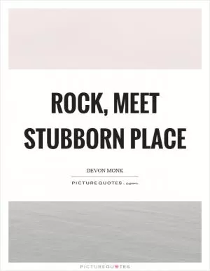 Rock, meet stubborn place Picture Quote #1
