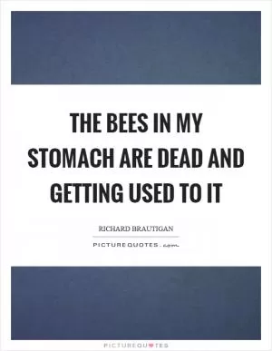 The bees in my stomach are dead and getting used to it Picture Quote #1