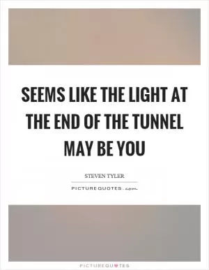 Seems like the light at the end of the tunnel may be you Picture Quote #1