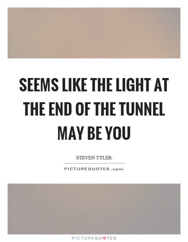 Seems like the light at the end of the tunnel may be you Picture Quote #1