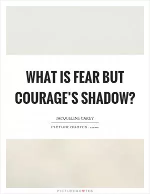What is fear but courage’s shadow? Picture Quote #1