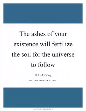 The ashes of your existence will fertilize the soil for the universe to follow Picture Quote #1