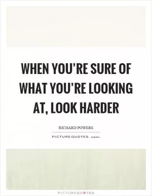 When you’re sure of what you’re looking at, look harder Picture Quote #1