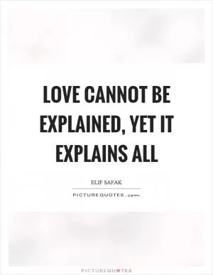 Love cannot be explained, yet it explains all Picture Quote #1