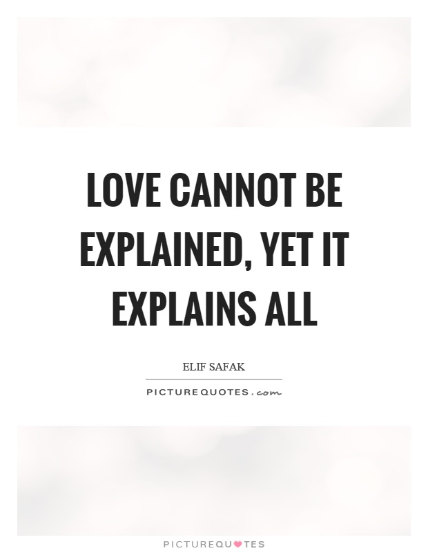 Love cannot be explained, yet it explains all Picture Quote #1