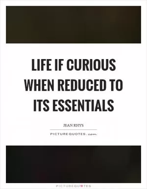 Life if curious when reduced to its essentials Picture Quote #1