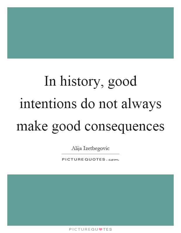 In history, good intentions do not always make good consequences Picture Quote #1