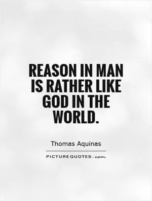 Reason in man is rather like God in the world Picture Quote #1