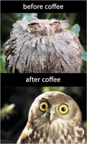 Before coffee. After coffee Picture Quote #1