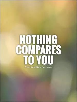 Nothing compares to you Picture Quote #1