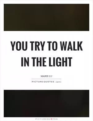 You try to walk in the light Picture Quote #1