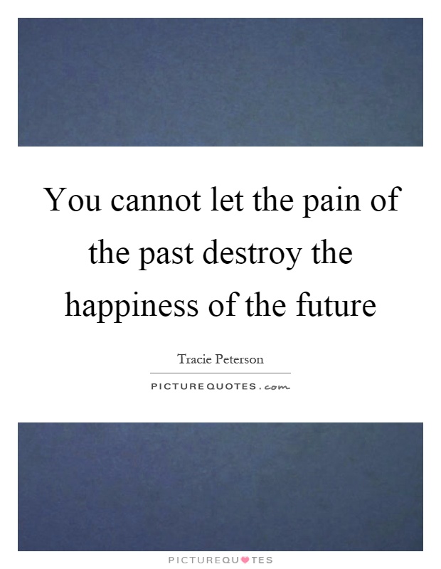 You cannot let the pain of the past destroy the happiness of the future Picture Quote #1