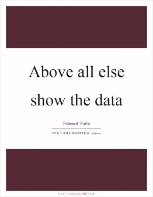 Above all else show the data Picture Quote #1