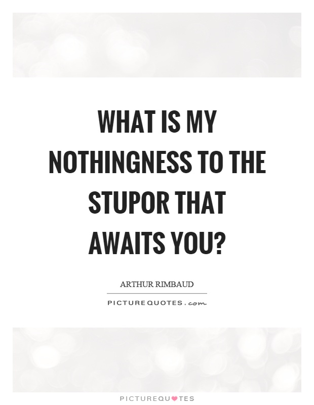 What is my nothingness to the stupor that awaits you? Picture Quote #1