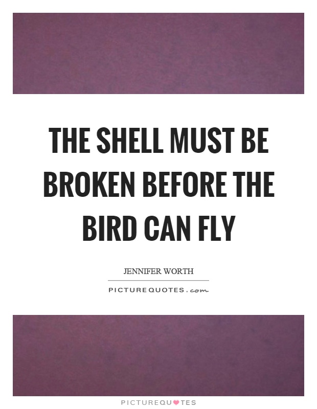The shell must be broken before the bird can fly Picture Quote #1