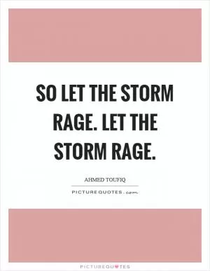 So let the storm rage. Let the storm rage Picture Quote #1