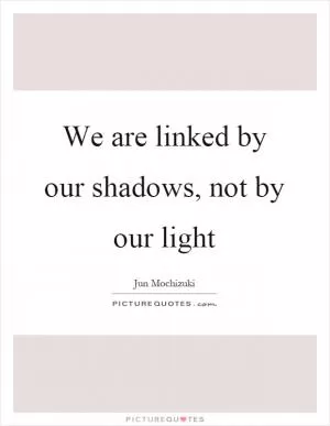 We are linked by our shadows, not by our light Picture Quote #1