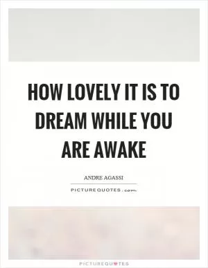 How lovely it is to dream while you are awake Picture Quote #1