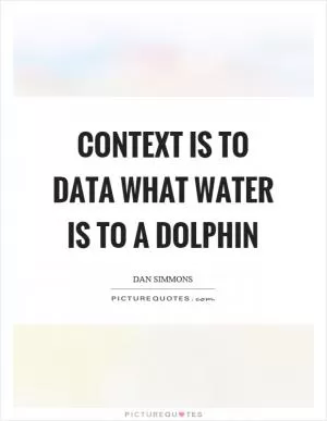 Context is to data what water is to a dolphin Picture Quote #1