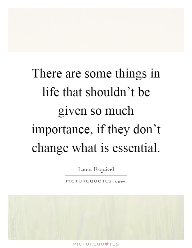 There are some things in life that shouldn't be given so much importance, if they don't change what is essential Picture Quote #1