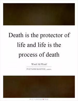 Death is the protector of life and life is the process of death Picture Quote #1