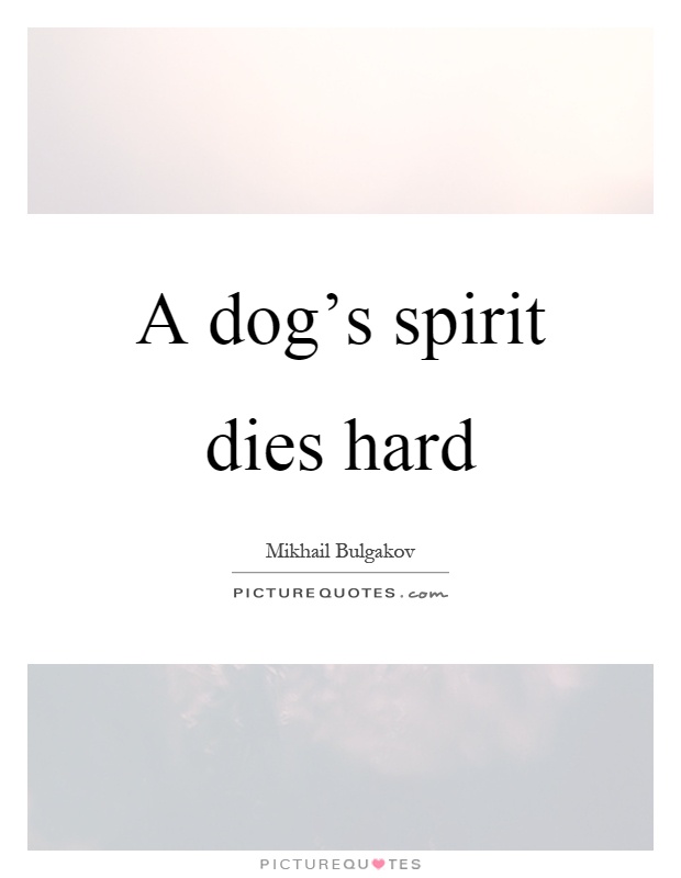 A dog's spirit dies hard Picture Quote #1
