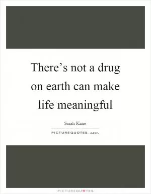 There’s not a drug on earth can make life meaningful Picture Quote #1