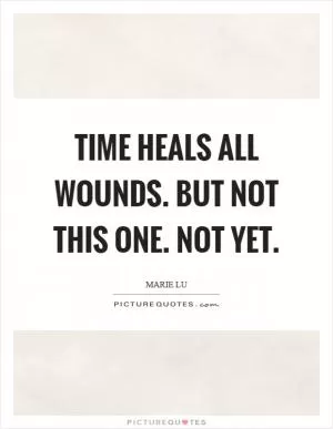 Time heals all wounds. But not this one. Not yet Picture Quote #1