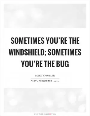 Sometimes you’re the windshield; sometimes you’re the bug Picture Quote #1