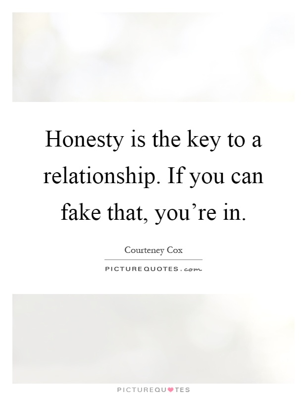 Honesty is the key to a relationship. If you can fake that, you're in Picture Quote #1
