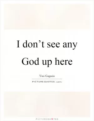 I don’t see any God up here Picture Quote #1