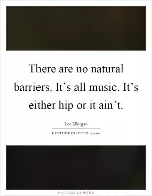 There are no natural barriers. It’s all music. It’s either hip or it ain’t Picture Quote #1