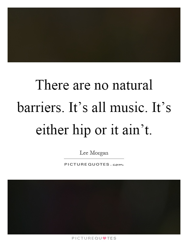 There are no natural barriers. It's all music. It's either hip or it ain't Picture Quote #1