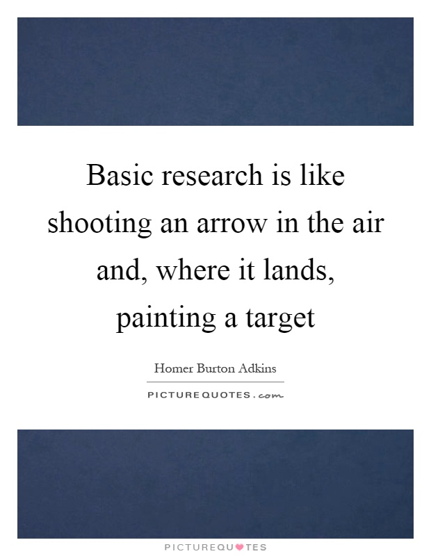 Basic research is like shooting an arrow in the air and, where it lands, painting a target Picture Quote #1